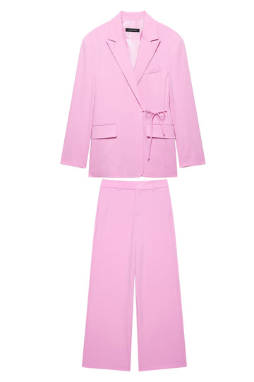 Pink 2 Piece Peak Revers Kvinder Prom Suits med Snore